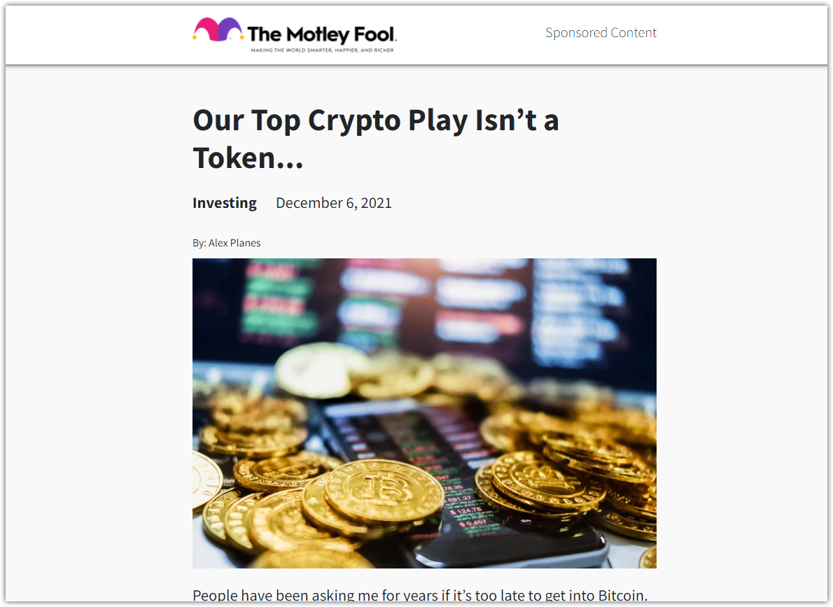 crypto is not a play